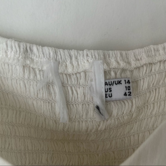 Princess Polly Sadie White Button Front Tie Shoulder Crop Top 10 - Picture 6 of 8